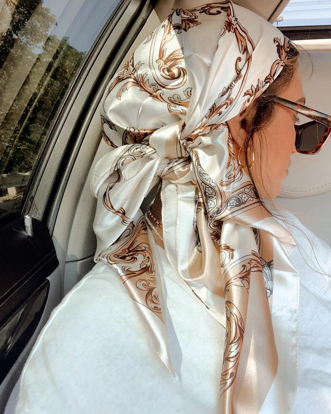 Face Scarf Mask - Атласный квадратный шарф, женский мусульманский хиджаб,