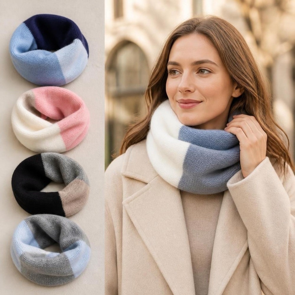 Мягкий шарф-воротник с цветным – обзор и цена Infinity Scarf Knit